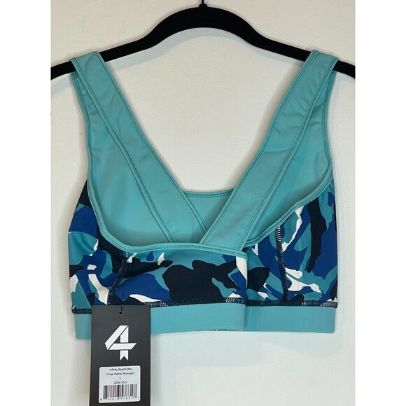 Fourlaps Womens Camo Print Scoop Infinity Sports Bra Sleeveless Size L Blue NWT - Picture 3 of 6